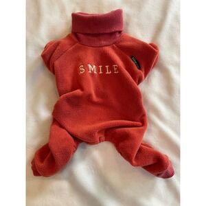 Fitwarm Dog Pajamas Burnt Orange Fleece Smile Turtleneck Pet Jumpsuit XSmall